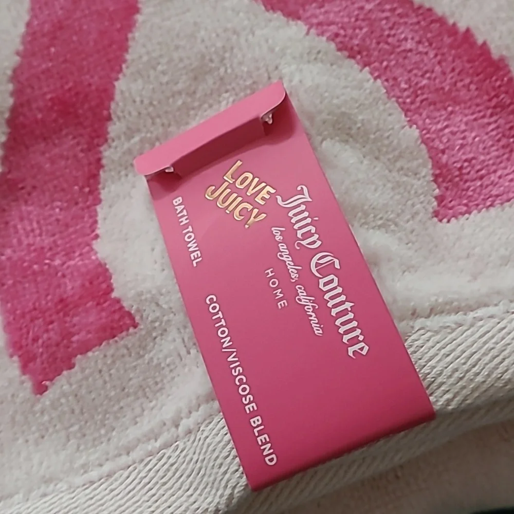 Juicy Couture Pink Towel Set with Bow Design